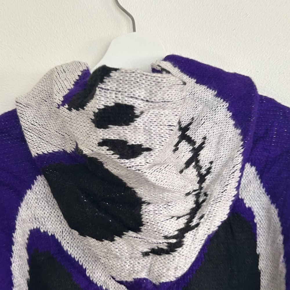Purple Jack Skellington Disney Yarina Indigenous Hoodie Alpaca Medium M VTG - Picture 6 of 10